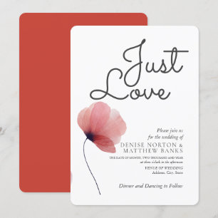 Faire-part de mariage Coquelicots en papier de soi