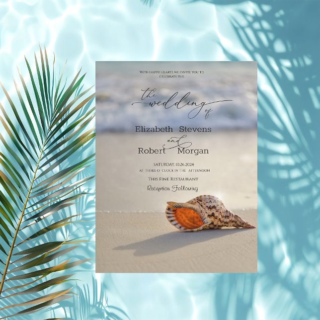 Faire-part de mariage Coquillage sur la plage (Créateur téléchargé)