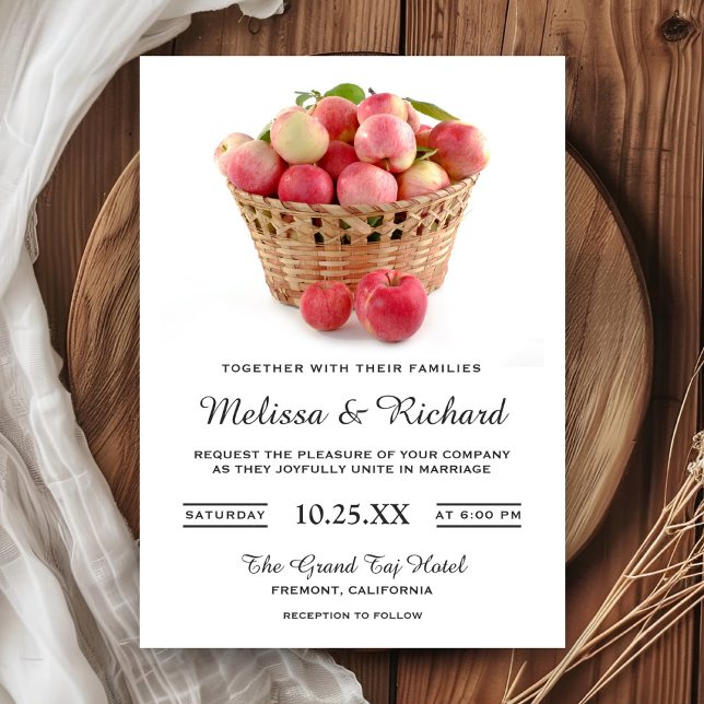 Faire-part de mariage Corbeille de pommes (Créateur téléchargé)