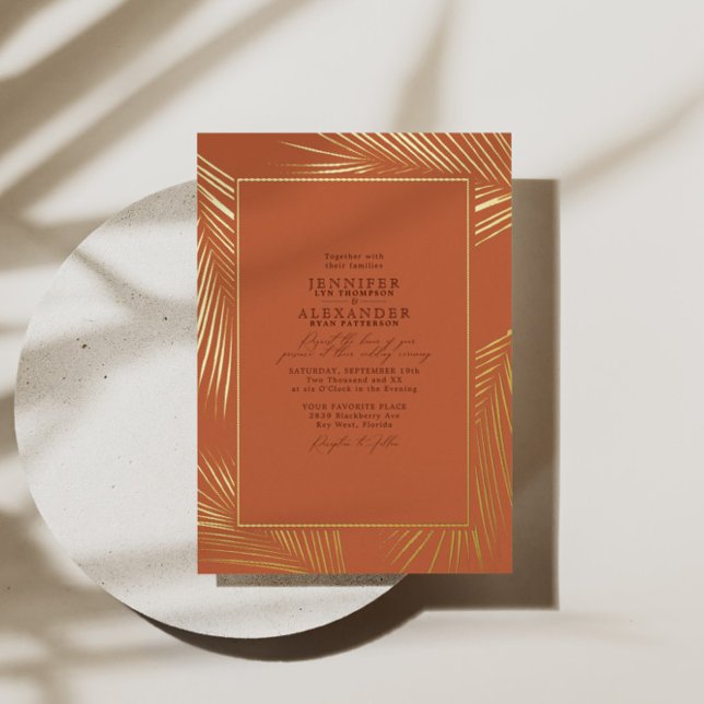 Faire-part de mariage côtier Boho & QR Code RSVP O (Créateur téléchargé)