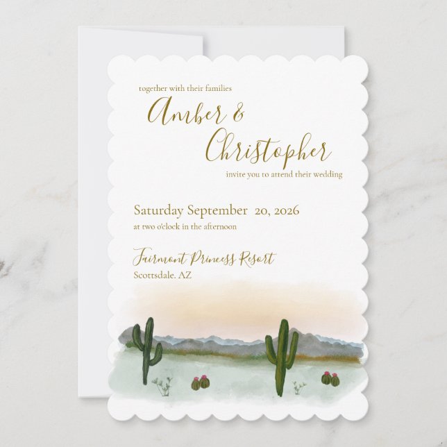 Faire-part de mariage | Coucher de soleil dans le  (Devant)