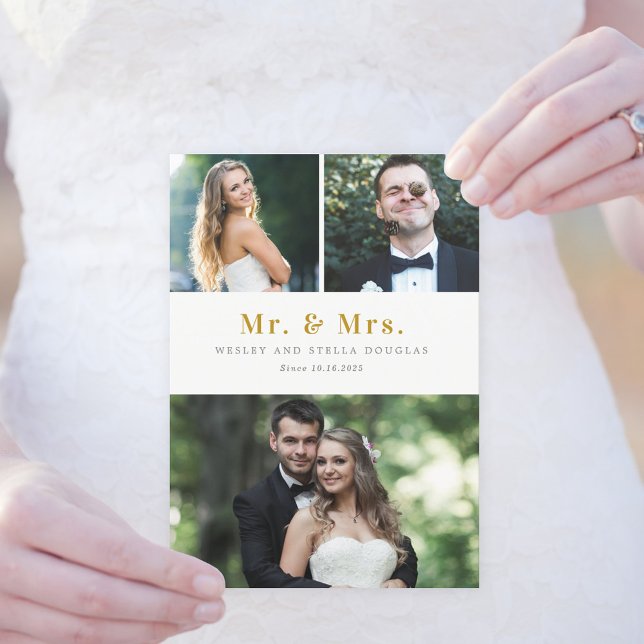 Faire-part de mariage couleur éditable Collage pro (Créateur téléchargé)