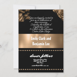 faire-part de mariage couleur or floral