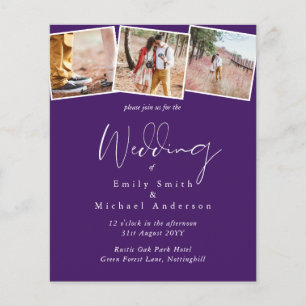 Faire-part de mariage couleurs violet jaune gris B