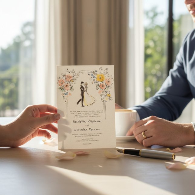 Faire-Part de Mariage Couple à l'Arche Florale For (Créateur téléchargé)