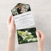 Faire-Part de Mariage Couple & Fleurs Photos Tout