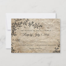 Faire-part de mariage Couronne botanique vintage R