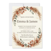Faire-part de mariage Couronne d'automne Herbe de
