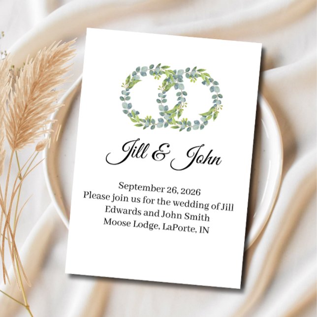 Faire-part de mariage Couronne de Eucalyptus Minim (Créateur téléchargé)