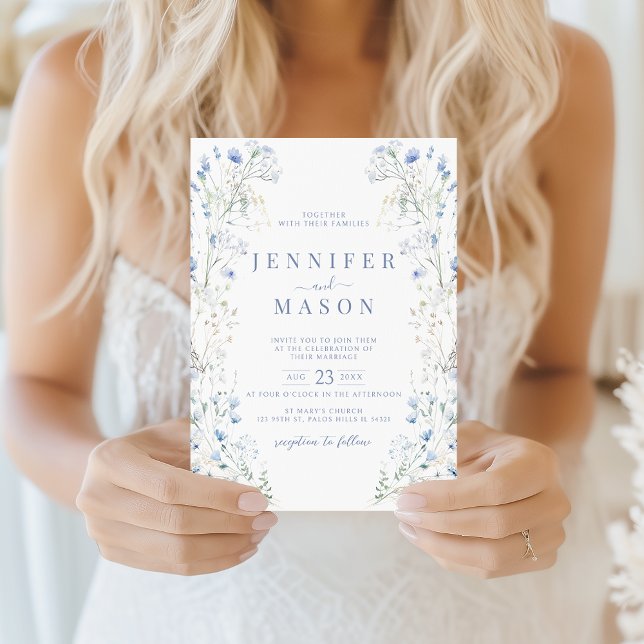 Faire-part de mariage Couronne florale de Prairie  (Créateur téléchargé)