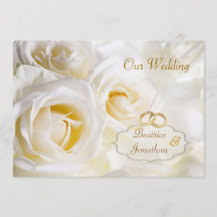 Faire-part de mariage crème blanc magnifique de