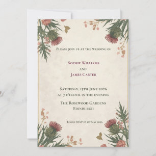 Faire-part de mariage Crimson Thistle Botanical Co