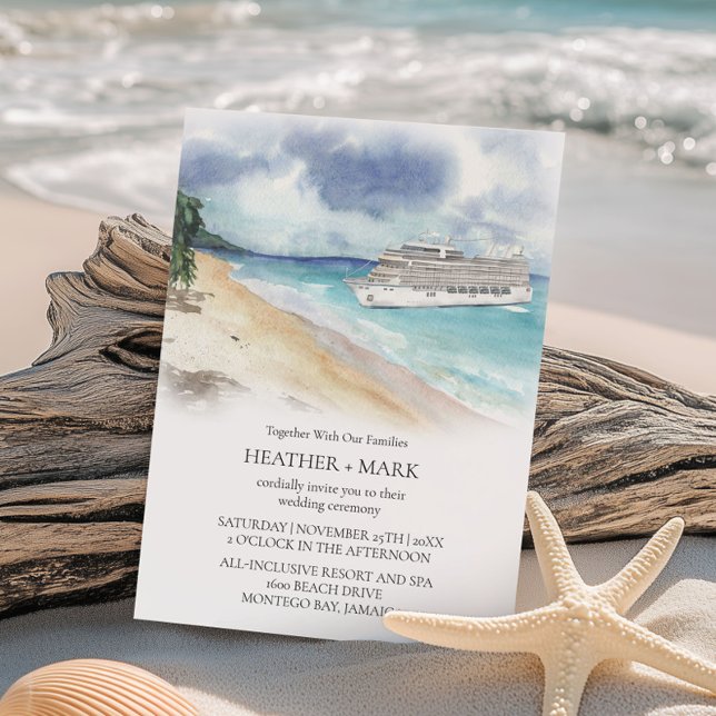 Faire-Part de Mariage Croisière sur une Plage Trop (Créateur téléchargé)