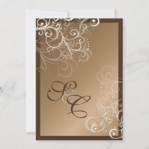 Faire-part de mariage Cuivre + tourbillons de perl