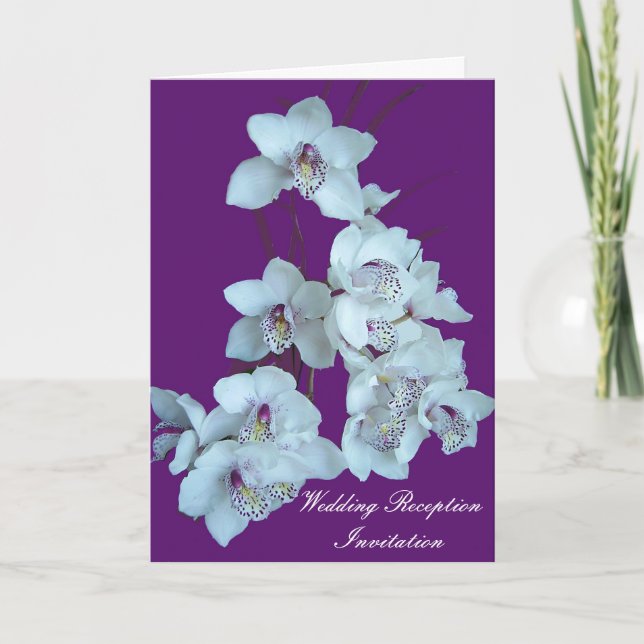 Faire-part de mariage D'Accueil Orchidées Blanches (Devant)