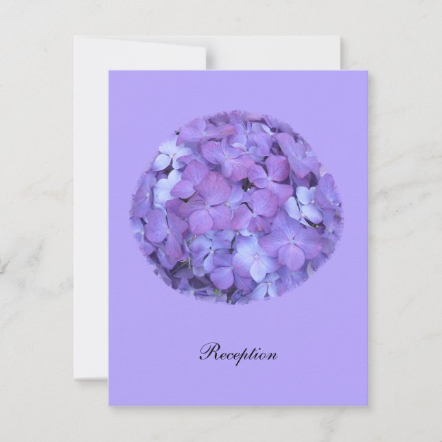 Faire-part de mariage d'accueil Purple Hydrangea (Devant)