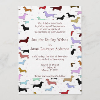 Faire-part de mariage Dachshund révisé