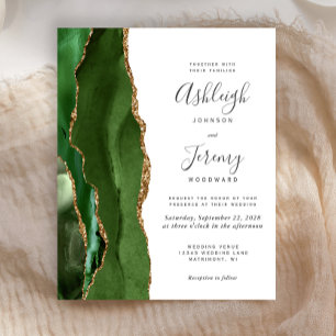 Faire-part de mariage d'âge d'or vert du chasseur 