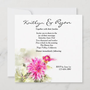 Faire-part de mariage Dahlia Watercolor