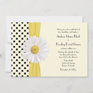 Faire-part de mariage Daisy Black et Ivory Polka