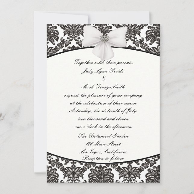 Faire-part de mariage Damask Elegance (Devant)