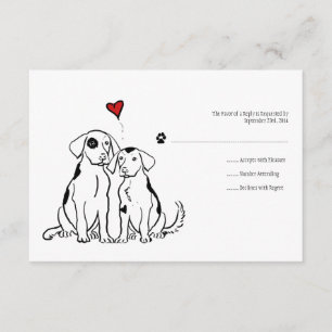 Faire-part de mariage d'amour des chiots