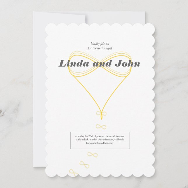 Faire-part de mariage d'amour infini (Devant)