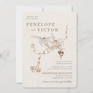 Faire-part de mariage d'amour papillon