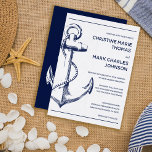 Faire-part de mariage d'Ancre d'esquisse marine<br><div class="desc">Cravate le noeud avec ce faire-part de mariage d'ancre marine de croquis nautique. Customisez l'arrière - plan et la police. Pour plus de personnalisation s'il vous plaît contactez-moi.</div>