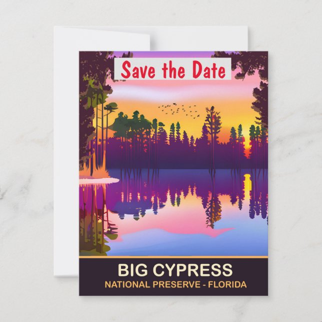Faire-part de mariage dans la nature à Big Cypress (Devant)