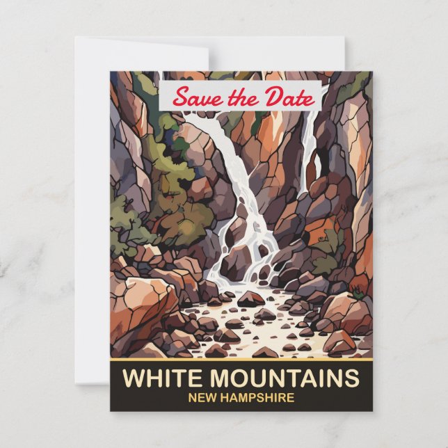 Faire-part de mariage dans les White Mountains New (Devant)