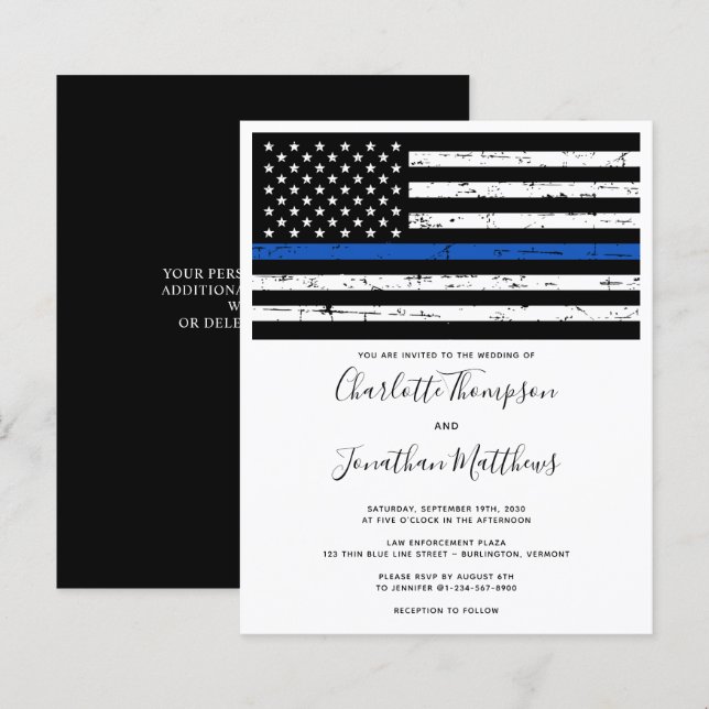 Faire-part de mariage d'application de la loi du b (Devant / Derrière)