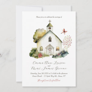 Faire-part de mariage d'aquarelle
