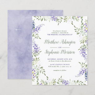 Faire-part de mariage d'aquarelle budgétaire