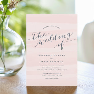 Faire-part de mariage d'aquarelle Chiffon Blush