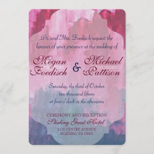 Faire-part de mariage d'aquarelle de Bourgogne et