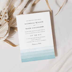 Faire-part de mariage d'aquarelle de teinture de t