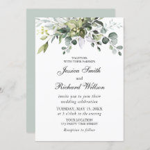 Faire-part de mariage d'aquarelle Eucalyptus