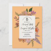Faire-part de mariage d'aquarelle Fleur sauvage fl