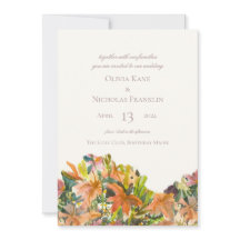 Faire-part de mariage d'aquarelle florale