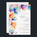 Faire-part de mariage d'aquarelle florale dynamiqu<br><div class="desc">Dégustez vos invités avec cette explosion époustouflante de fleurs d'aquarelle vibrantes avec cette suite stationnaire mariage. Il dispose également d'une police de script chic et ludique. S'accorde bien avec un excès de palettes de couleurs mariages. 💫 Customiser pour adapter votre style d'événement en cliquant simplement sur le bouton "PERSONNALISER" pour...</div>