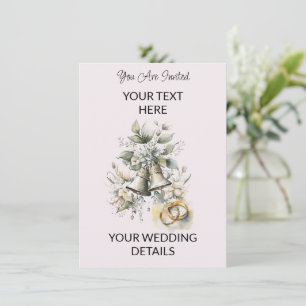 Faire-part de mariage d'aquarelle mariage Bells