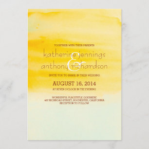 Faire-part de mariage d'aquarelle moderne et éléga
