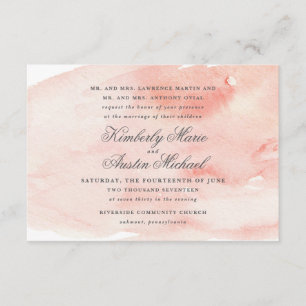 Faire-part de mariage d'aquarelle romantique