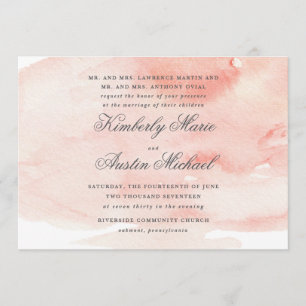 Faire-part de mariage d'aquarelle romantique