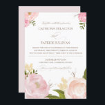 Faire-part de mariage d'aquarelle romantique<br><div class="desc">Faire-part de mariage Whimsical avec de belles aquarelles illustrations de pivoines et de rose. Il s'agit d'une partie d'une suite mariage. Des éléments correspondants sont disponibles.</div>