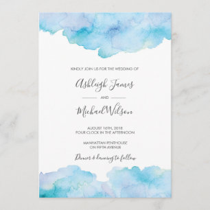 Faire-part de mariage d'aquarelle Salé Sea Breeze