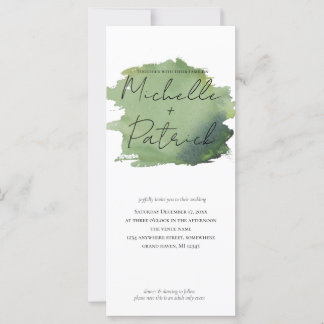 Faire-part de mariage d'aquarelle simple