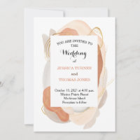 Faire-part de mariage d'aquarelle Wabi Sabi