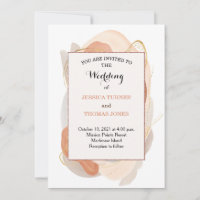 Faire-part de mariage d'aquarelle Wabi Sabi